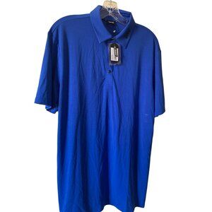 PXG Mens Comfort Fit Blue Polo Shirt With Logo New With Tags Short Sleeve Size L